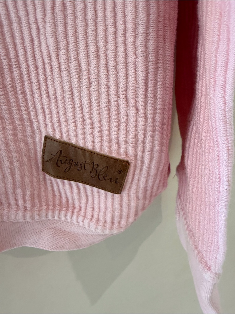 Amore Pink Womens Ribbed Sweatshirt Sweater - Picture 2 of 3